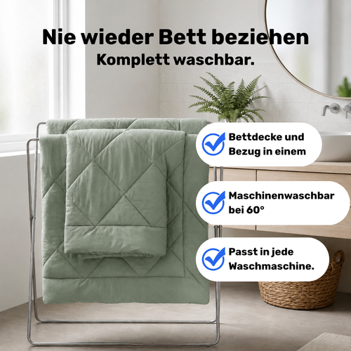 Duné Everyday Bettdecke - 2-in-1 Ganzjahresdecke. Ohne Bettwäsche & schnelltrocknend